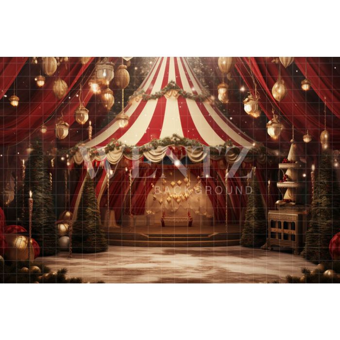 Photography Background in Fabric Christmas Circus / Backdrop 4167