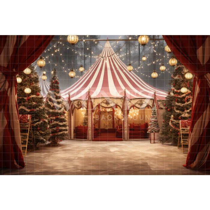 Photography Background in Fabric Christmas Circus / Backdrop 4176