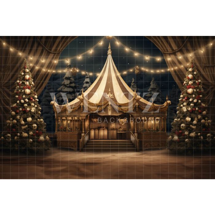 Photography Background in Fabric Christmas Circus / Backdrop 4178