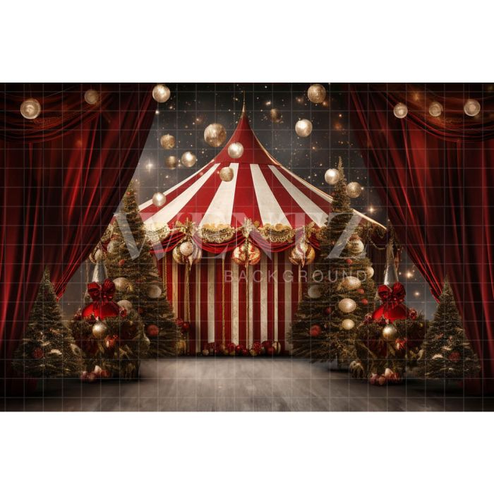 Photography Background in Fabric Christmas Circus / Backdrop 4179