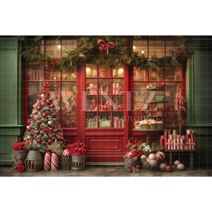 Photography Background in Fabric Christmas Store / Backdrop 4196