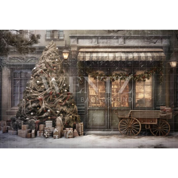 Photography Background in Fabric Christmas Store / Backdrop 4211