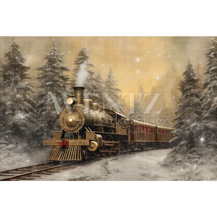 Photography Background in Fabric Christmas Train / Backdrop 4231