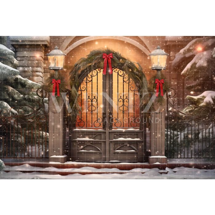 Photography Background in Fabric Christmas House Front / Backdrop 4239