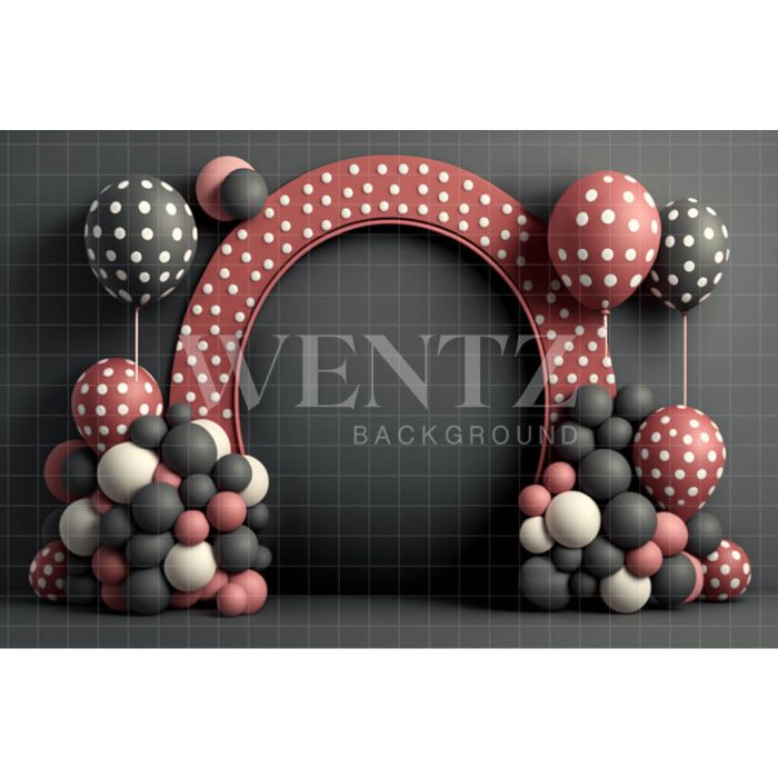 Photography Background in Fabric Polka Dot Balloons / Backdrop 4250