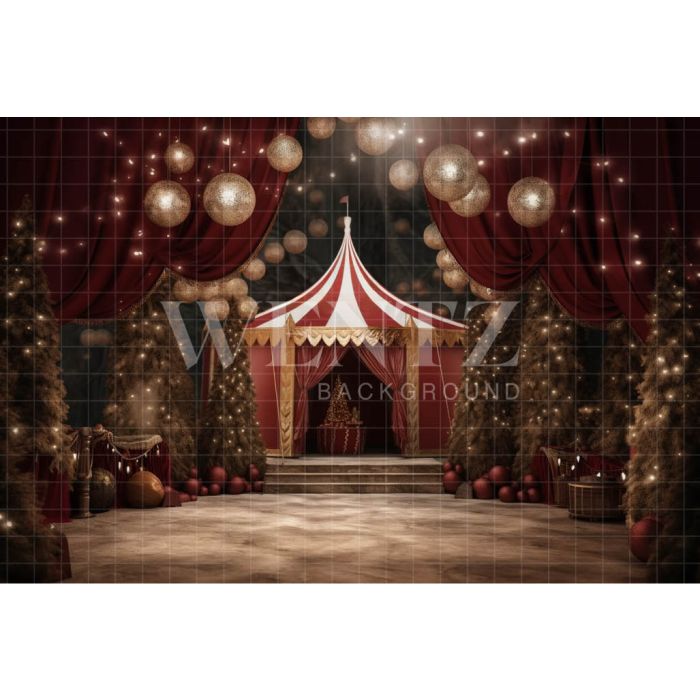 Photography Background in Fabric Christmas Circus / Backdrop 4257