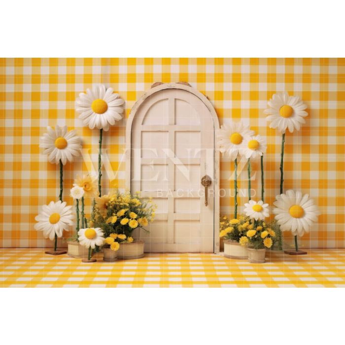 Photography Background in Fabric Daisies / Backdrop 4359