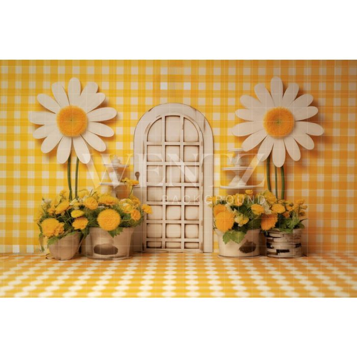Photography Background in Fabric Daisies / Backdrop 4360