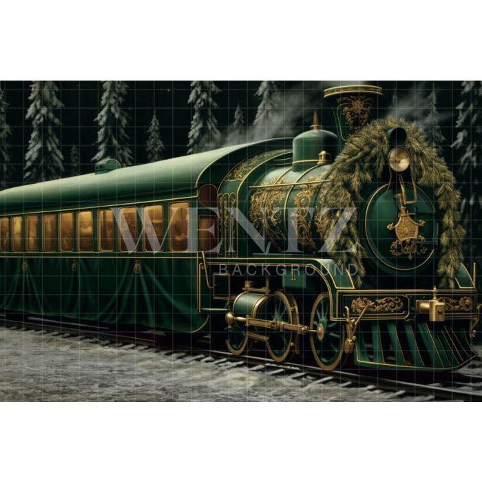 Photography Background in Fabric Christmas Train / Backdrop 4263