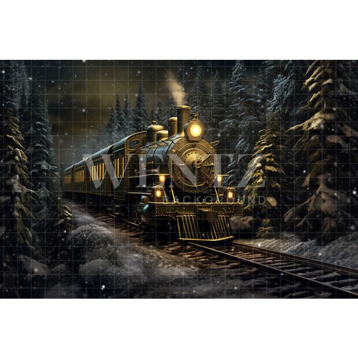 Photography Background in Fabric Christmas Train / Backdrop 4265
