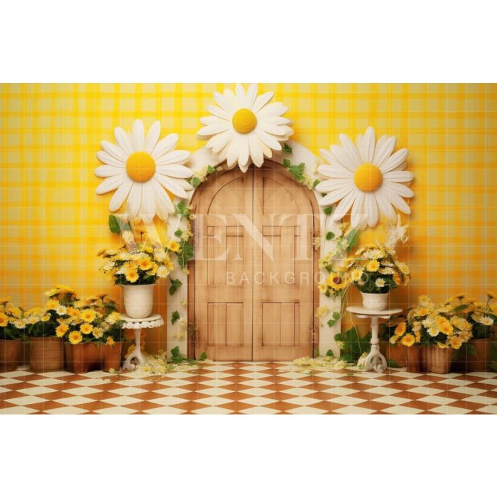 Photography Background in Fabric Daisies / Backdrop 4362
