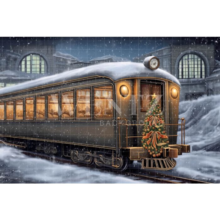 Photography Background in Fabric Christmas Train / Backdrop 4266