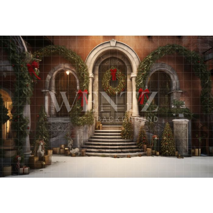 Photography Background in Fabric Christmas Facade / Backdrop 4300