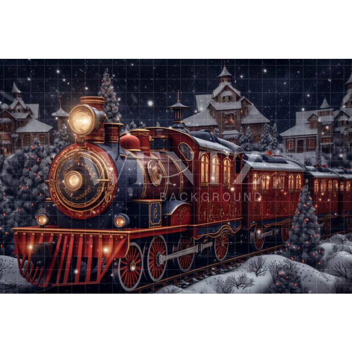 Photography Background in Fabric Christmas Train / Backdrop 4301