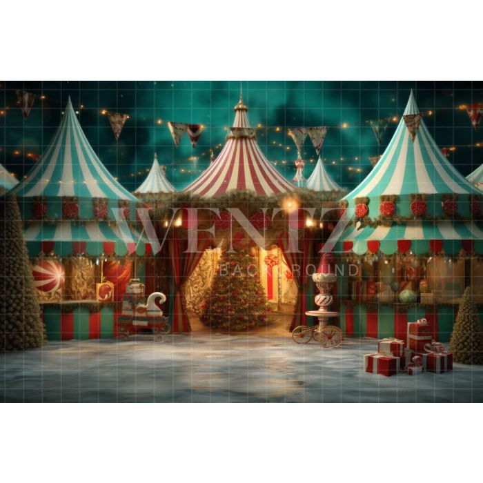 Photography Background in Fabric Christmas Circus / Backdrop 4306