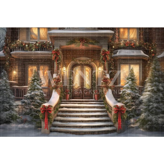 Photography Background in Fabric Christmas Facade / Backdrop 4328