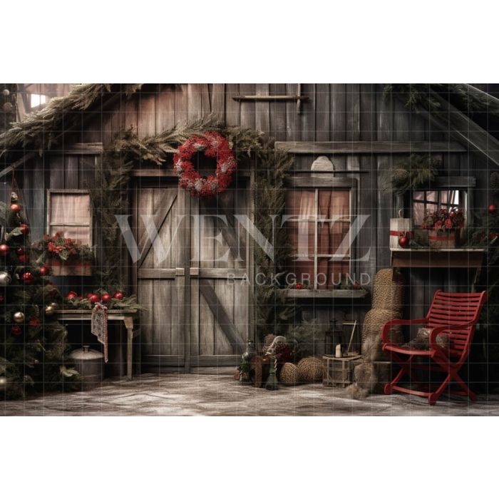 Photography Background in Fabric Rustic Christmas Set / Backdrop 4337