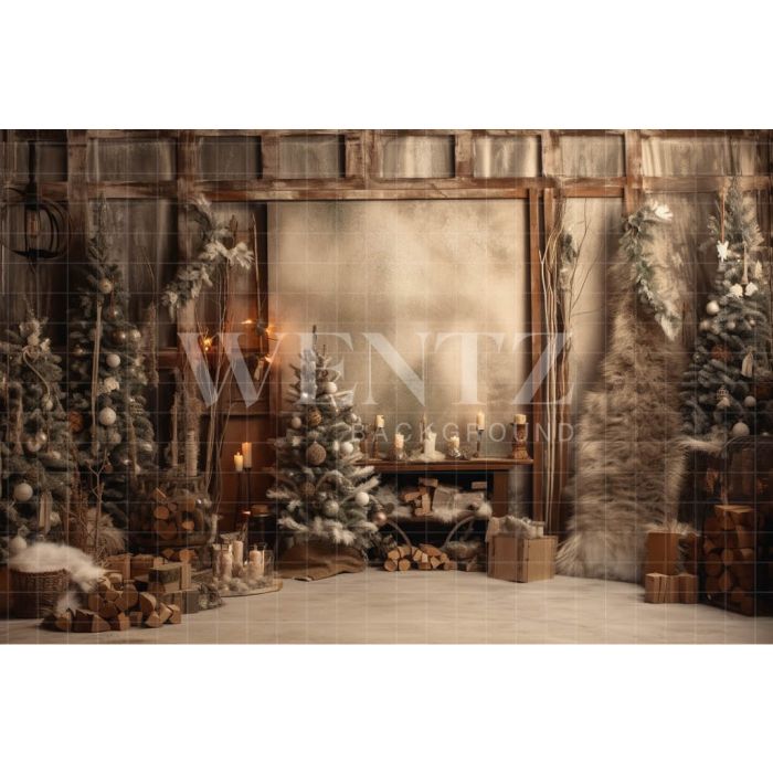 Photography Background in Fabric Vintage Christmas Set / Backdrop 4342