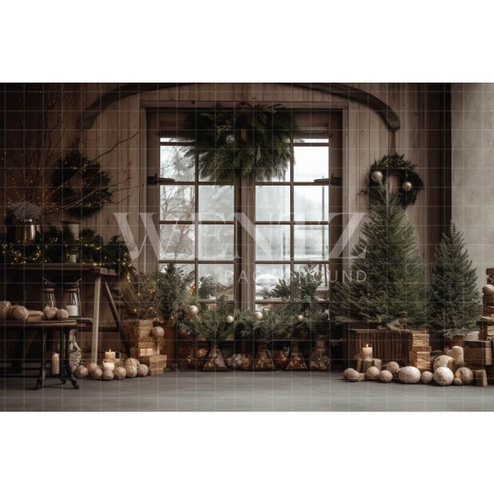 Photography Background in Fabric Rustic Christmas Set / Backdrop 4348