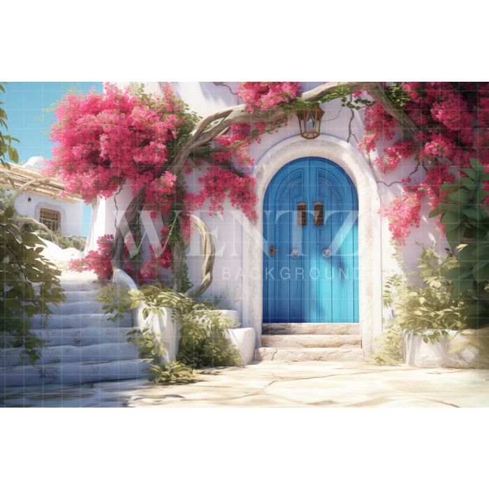 Photography Background in Fabric Greek House / Backdrop 4368