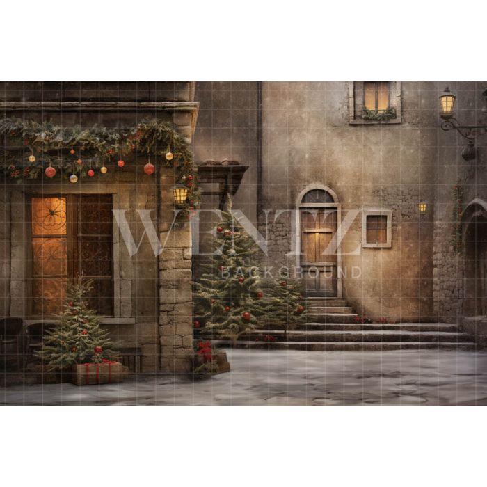 Photography Background in Fabric Christmas Village / Backdrop 4370