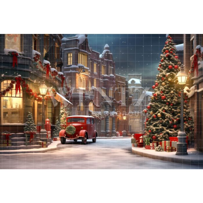 Photography Background in Fabric Christmas Village / Backdrop 4400