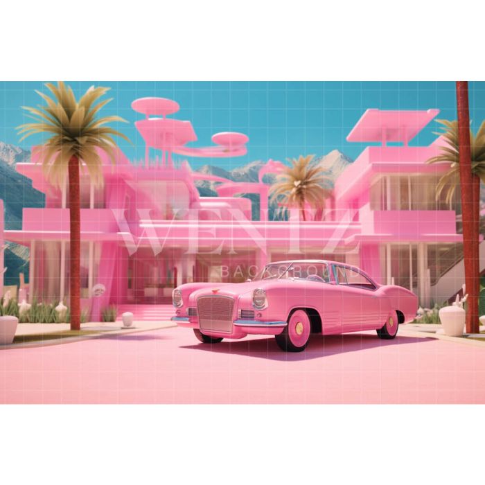 Photography Background in Fabric Pink Car / Backdrop 4412