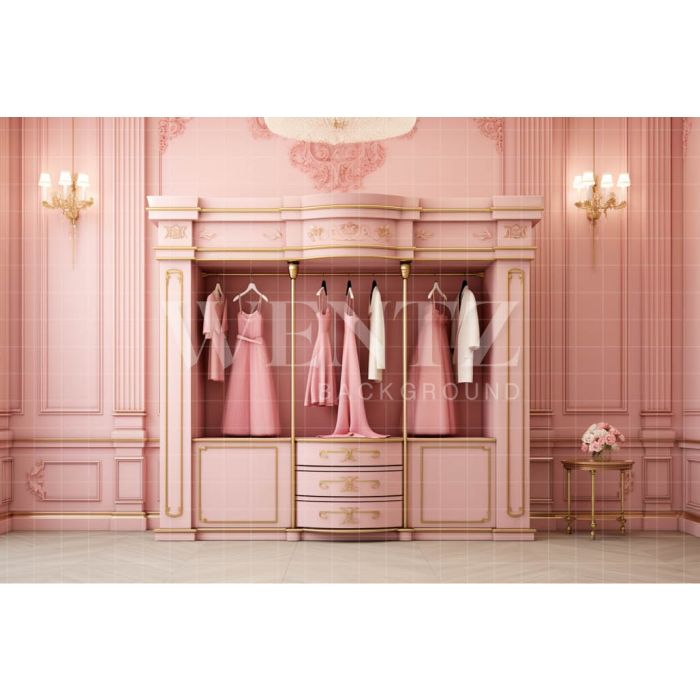 Photography Background in Fabric Pink Closet / Backdrop 4419