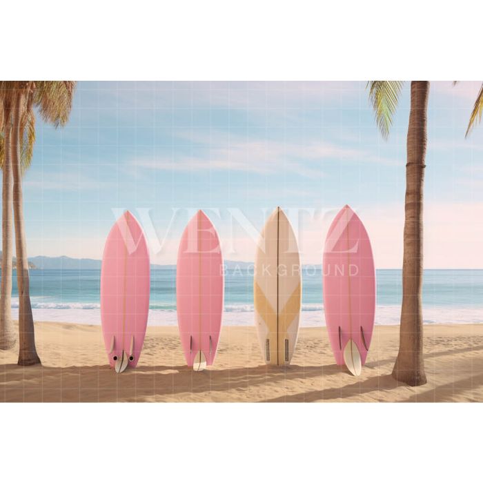 Photography Background in Fabric Beach with Surfboards / Backdrop 4425