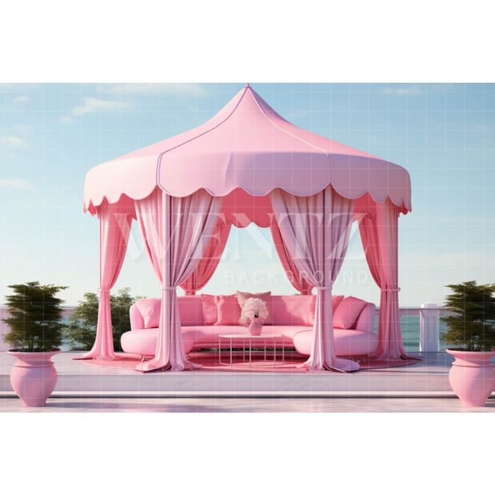 Photography Background in Fabric Pink Gazebo / Backdrop 4428