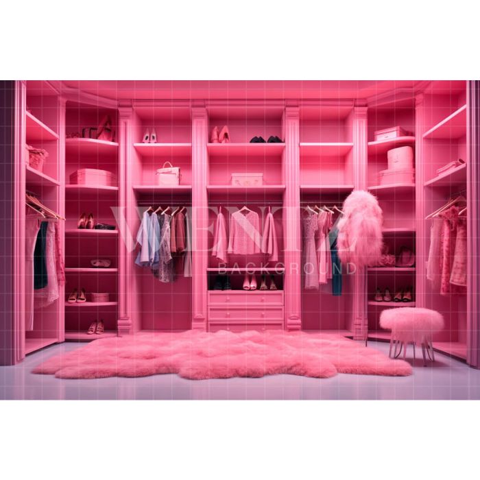 Photography Background in Fabric Pink Closet / Backdrop 4439