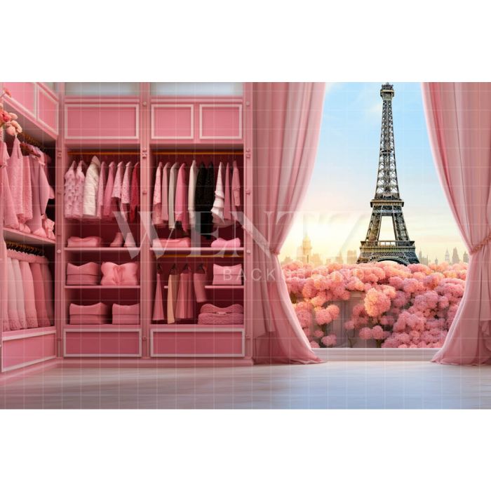 Photography Background in Fabric Paris Bedroom / Backdrop 4440