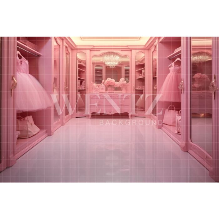 Photography Background in Fabric Pink Closet / Backdrop 4442
