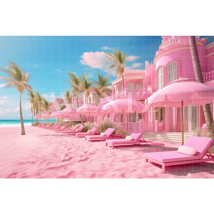 Photography Background in Fabric Pink Beach / Backdrop 4467