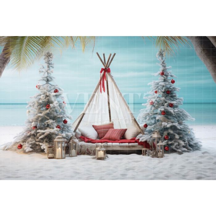 Photography Background in Fabric Tropical Christmas / Backdrop 4486