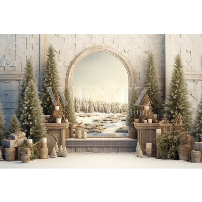 Photography Background in Fabric Rustic Christmas Set / Backdrop 4491