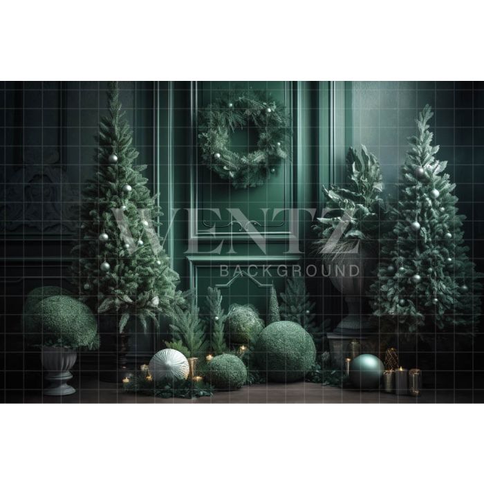 Photography Background in Fabric Christmas Green Set / Backdrop 4521