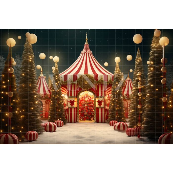Photography Background in Fabric Christmas Circus / Backdrop 4528