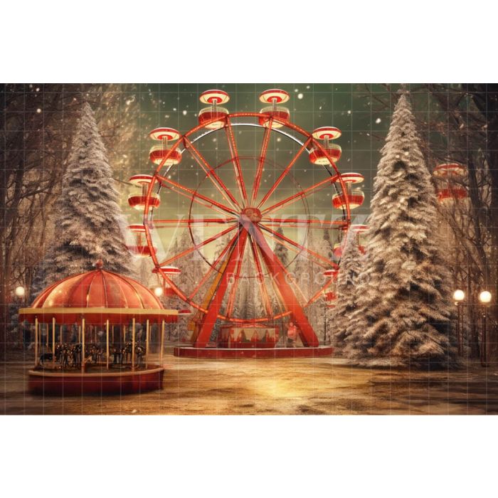 Photography Background in Fabric Christmas Carnival / Backdrop 4538