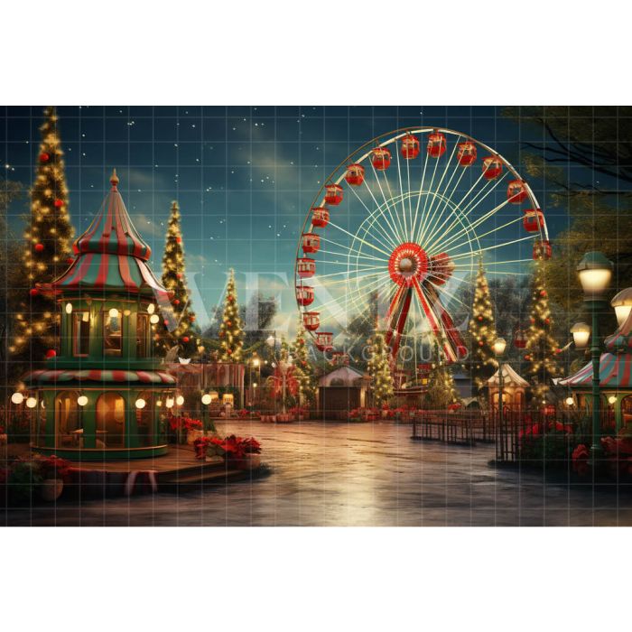 Photography Background in Fabric Christmas Carnival / Backdrop 4541