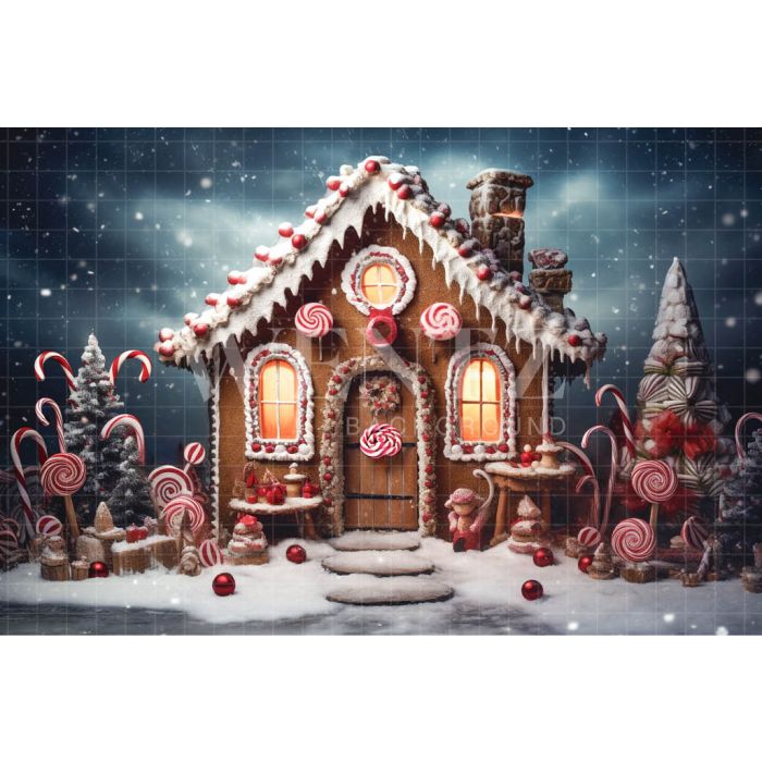 Photography Background in Fabric Gingerbread House / Backdrop 4550