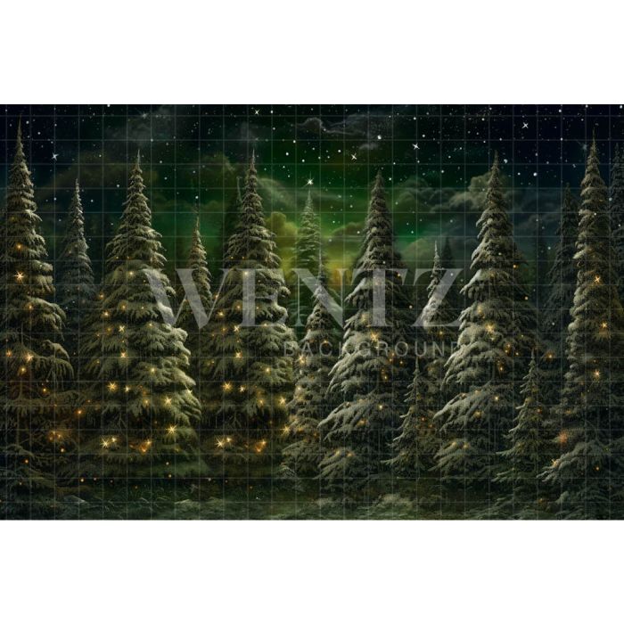 Photography Background in Fabric Pine Tree Forest / Backdrop 4561