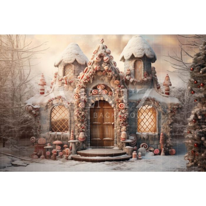 Photography Background in Fabric Candy House Front / Backdrop 4576