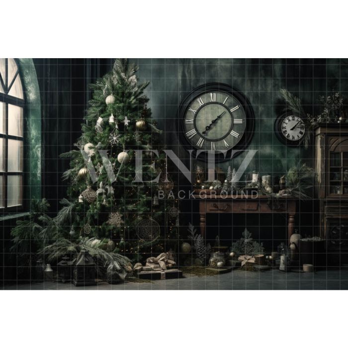 Photography Background in Fabric Vintage Christmas Room / Backdrop 4591