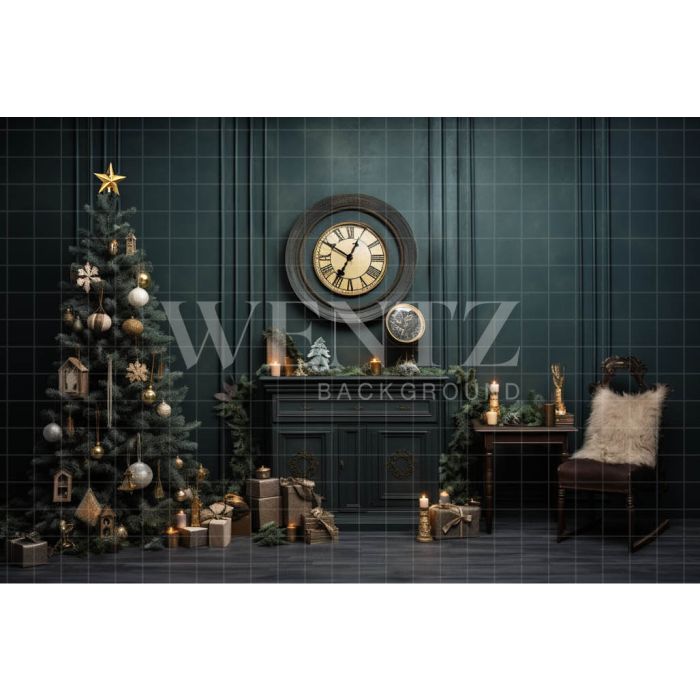 Photography Background in Fabric Vintage Christmas Room / Backdrop 4592