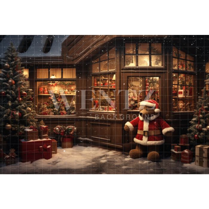 Photography Background in Fabric Christmas Toy Store / Backdrop 4608
