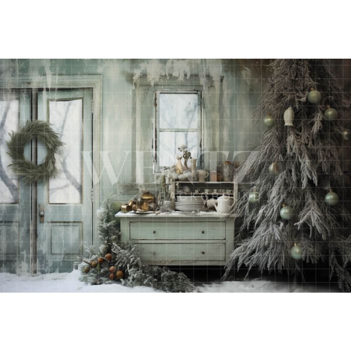 Photography Background in Fabric Vintage Christmas Set / Backdrop 4610
