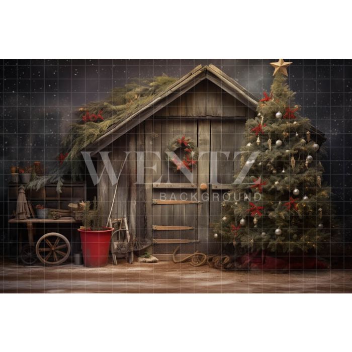 Photography Background in Fabric Christmas Hut / Backdrop 4639