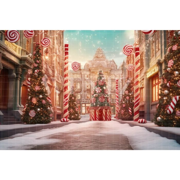 Photography Background in Fabric Christmas Village / Backdrop 4648