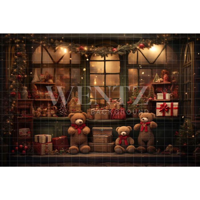 Photography Background in Fabric Christmas Toy Store / Backdrop 4651